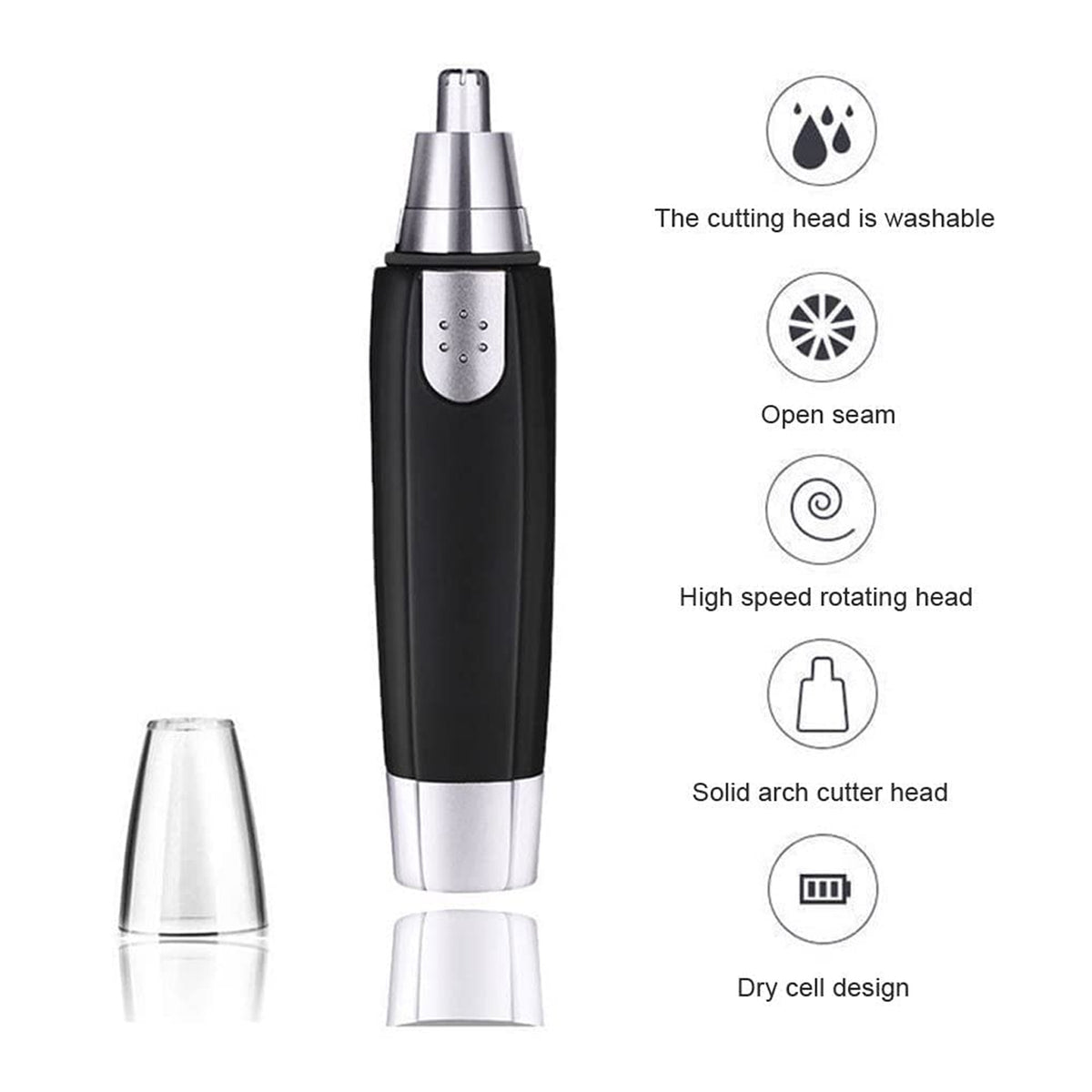 Sharp New Ear And Nose Hair Trimmer Professional Heavy Duty Steel Nose Clipper Battery-operated.